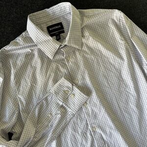Bonobos Slim Fit Shirt Mens XL White Grid Check Tech Stretch Long Sleeve 1903981